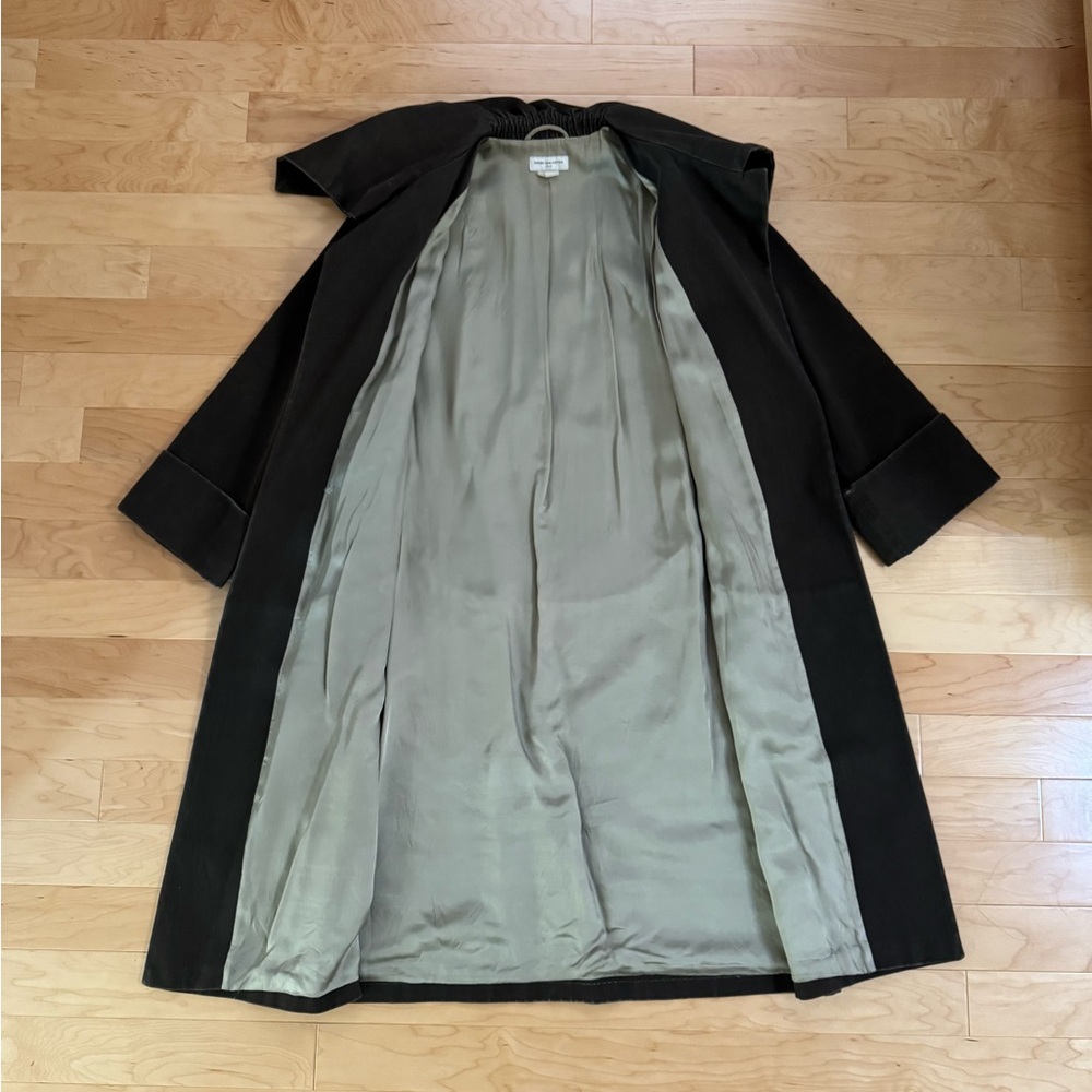 Dries Van Noten Olive Green Open Front Trench Coat - Picture 2 of 6